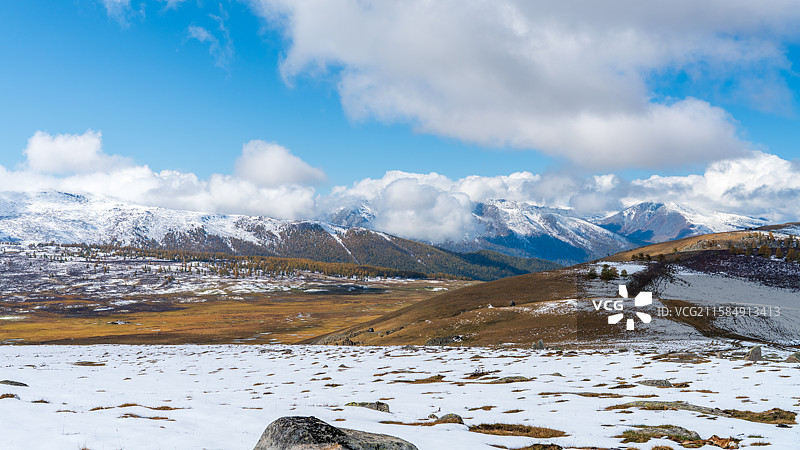 喀纳斯小黑湖徒步风光图片素材