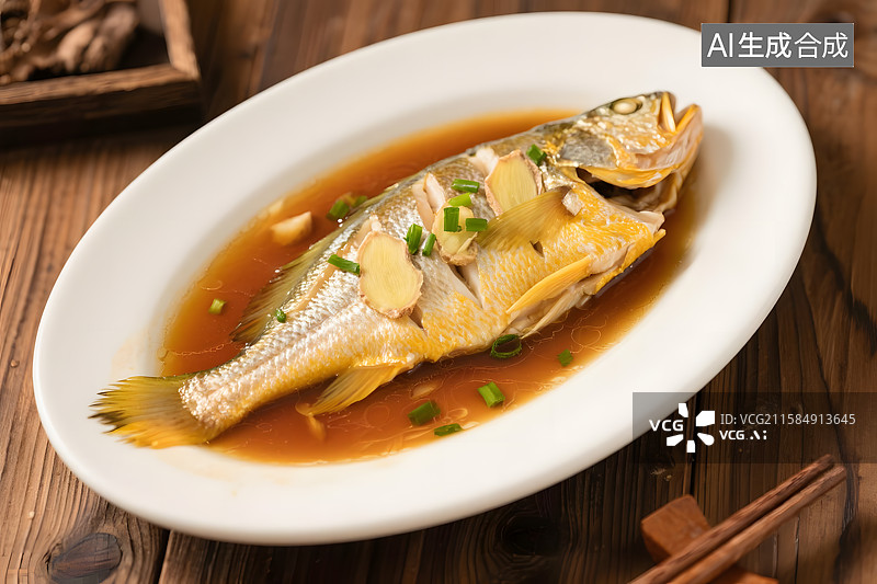 【AI数字艺术】清蒸鲈鱼大黄鱼图片素材