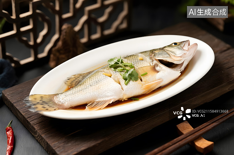 【AI数字艺术】清蒸鲈鱼大黄鱼图片素材