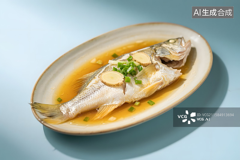 【AI数字艺术】清蒸鲈鱼大黄鱼图片素材