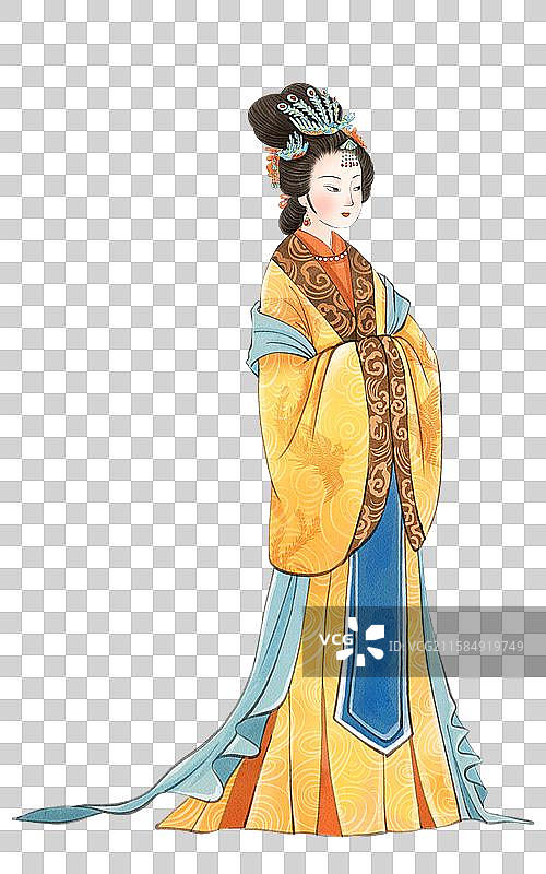 手绘水彩金陵十二钗之贾元春免抠元素图片素材