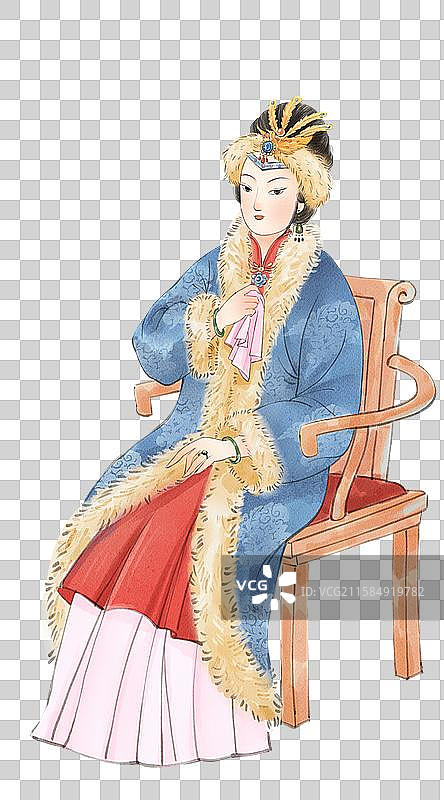 手绘水彩金陵十二钗之王熙凤免抠元素图片素材