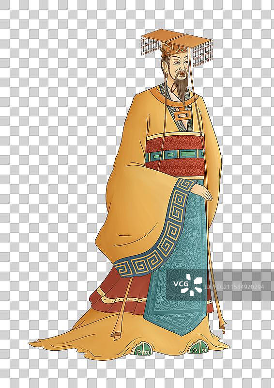 古风帝王形象插画图片素材