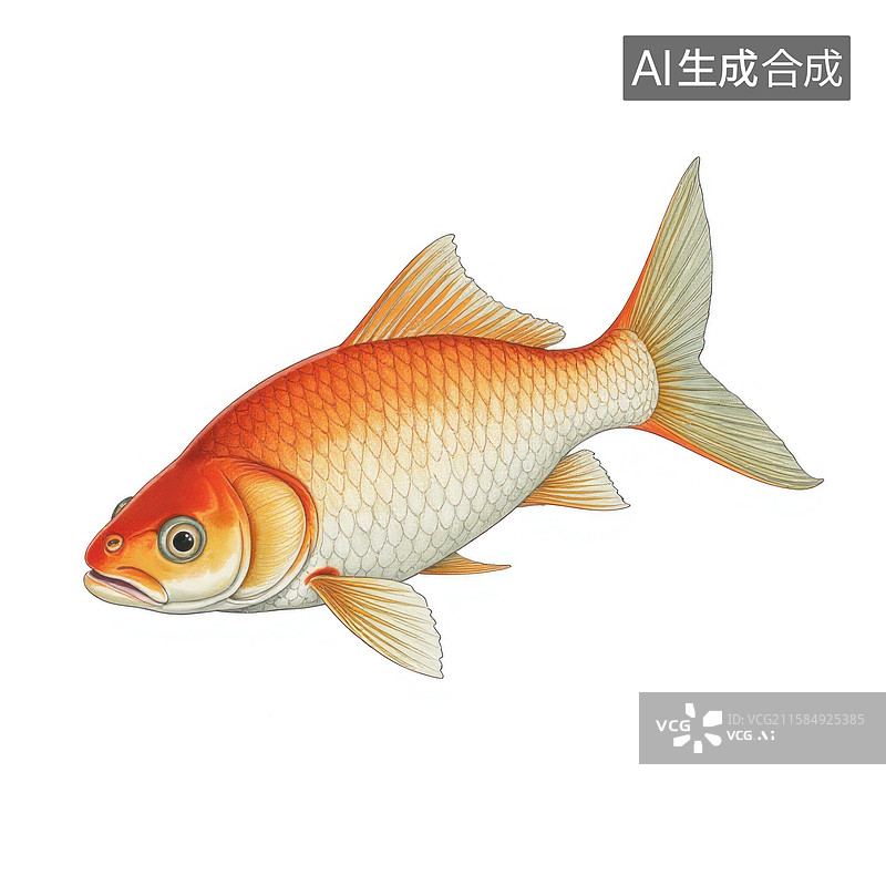 【AI数字艺术】红色的鲤鱼水产图片素材