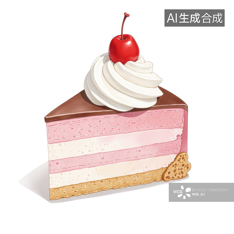 【AI数字艺术】卡通切片蛋糕图片素材