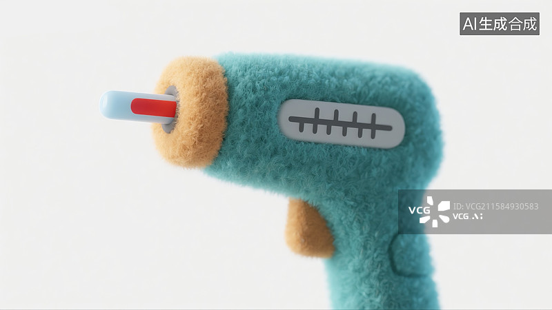 【AI数字艺术】创新3D温度枪计毛毡插画创意抽象商业背景健康监测医疗技术健康精确温度测量图片素材