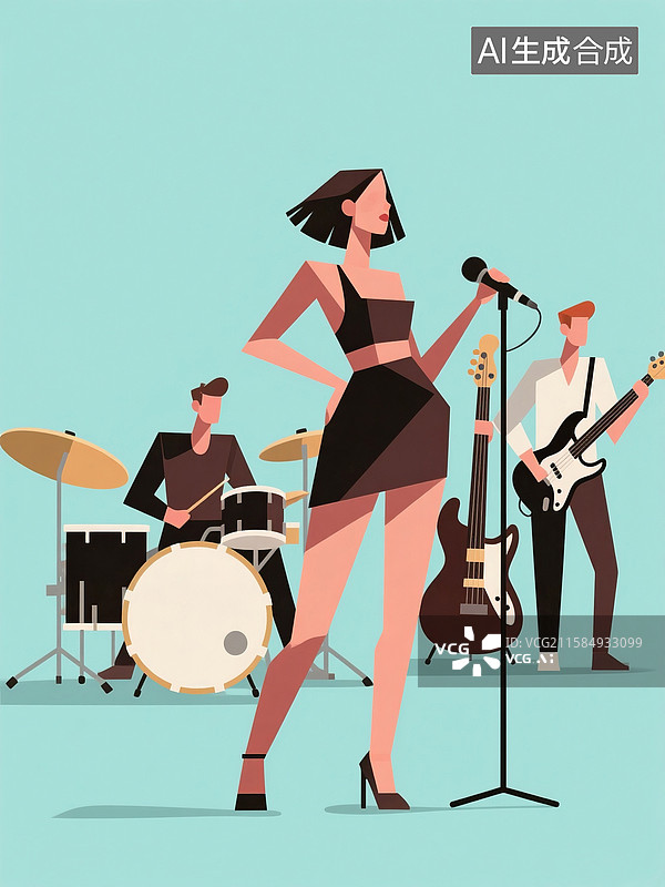 【AI数字艺术】时尚乐队演出图片素材