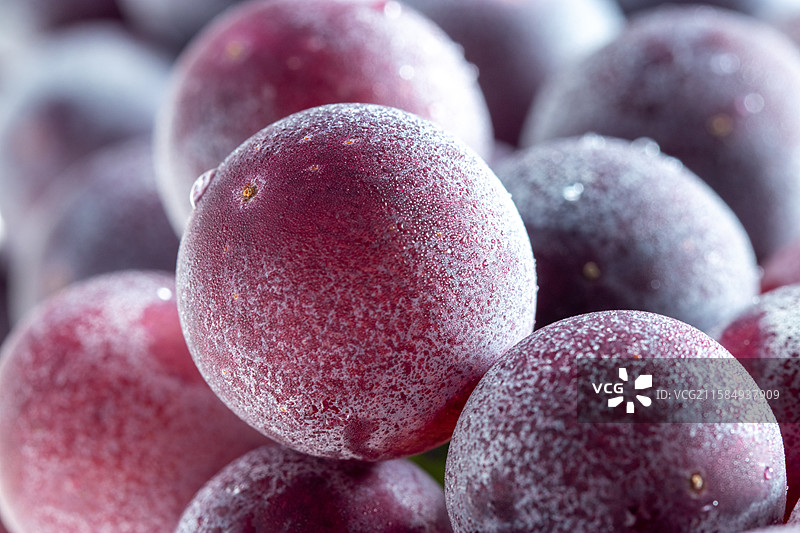 白色背景上的葡萄特写镜头图片素材