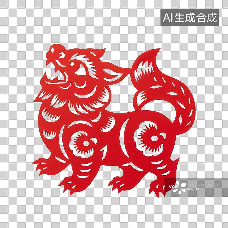 【AI数字艺术】剪纸春节元素图片素材