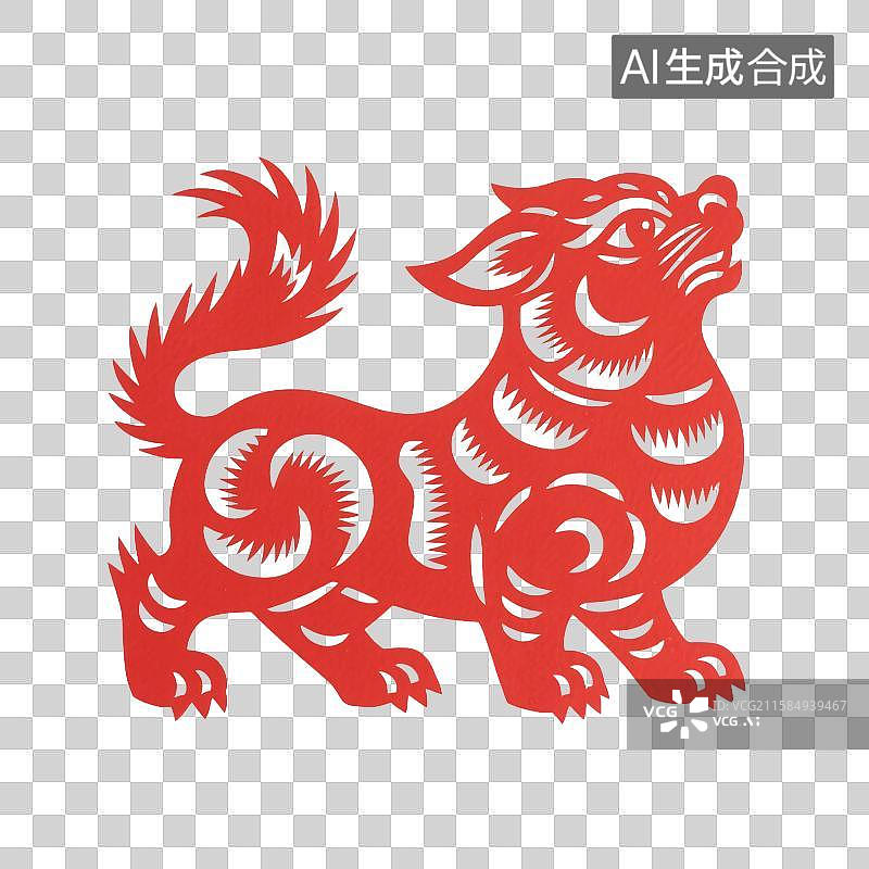 【AI数字艺术】剪纸春节元素图片素材