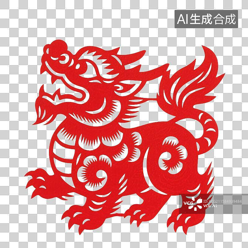 【AI数字艺术】剪纸春节元素图片素材