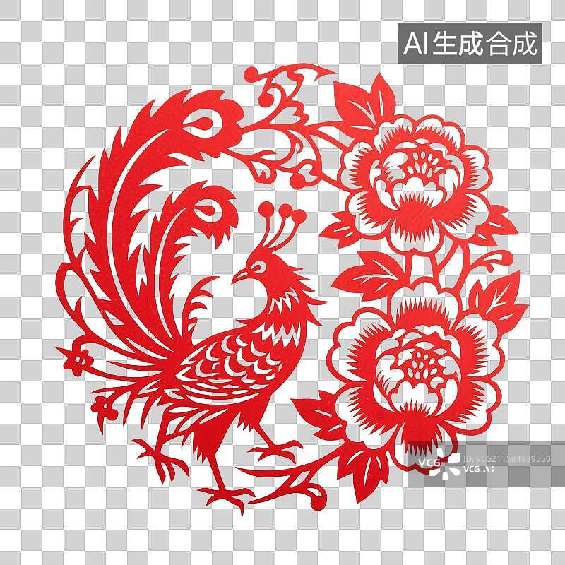 【AI数字艺术】剪纸春节元素图片素材