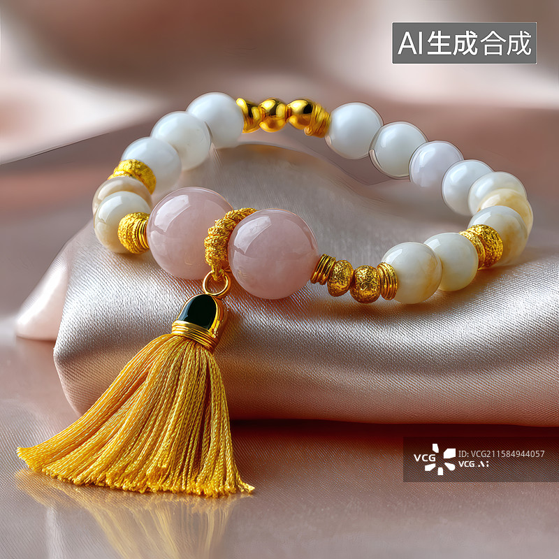 【AI数字艺术】一串精美的玛瑙水晶手串图片素材