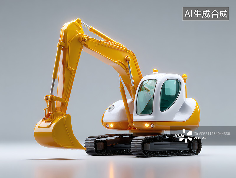 【AI数字艺术】一辆3D卡通挖掘机图片素材