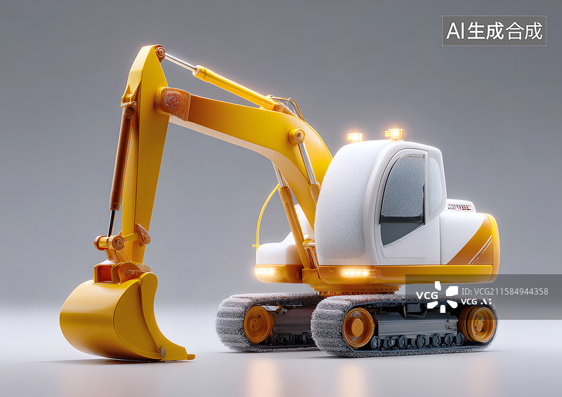【AI数字艺术】一辆3D卡通挖掘机图片素材
