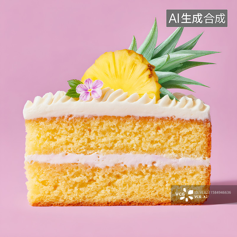 【AI数字艺术】一块美味的水果蛋糕图片素材