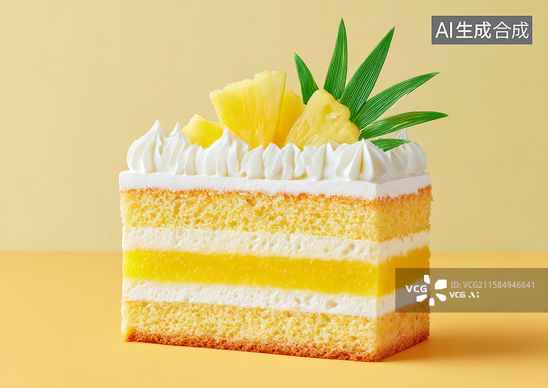 【AI数字艺术】一块美味的水果蛋糕图片素材