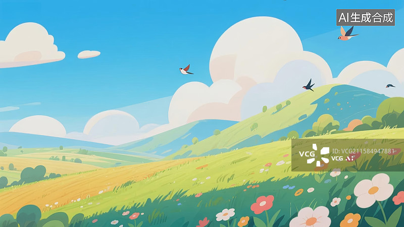 【AI数字艺术】田园风光美景图片素材