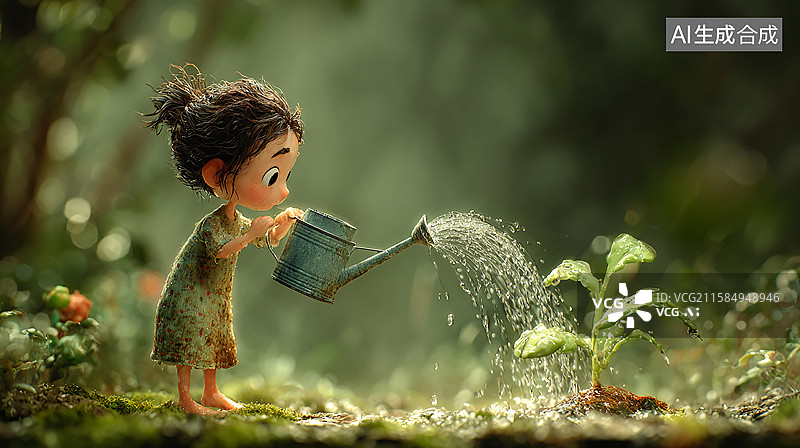 【AI数字艺术】绿色植树，爱护环境图片素材