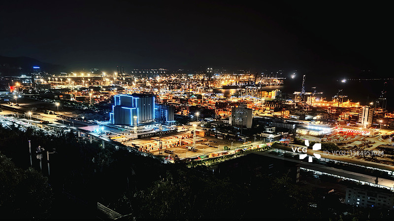 深圳盐田港夜景图片素材