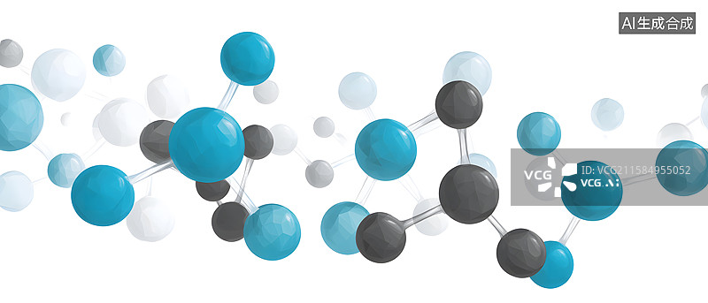 【AI数字艺术】分子结构示意图图片素材