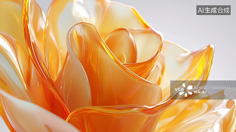 【AI数字艺术】3D玻璃透明花卉植物壁纸背景图片素材