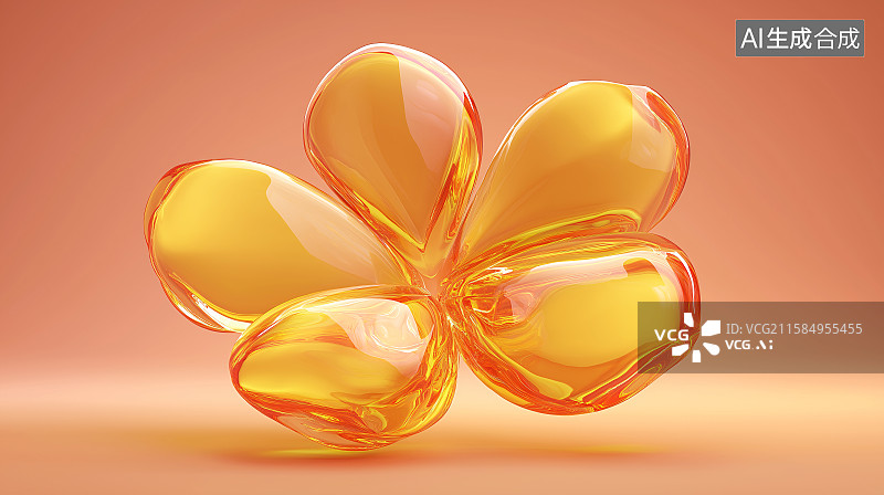 【AI数字艺术】3D玻璃透明花卉植物壁纸背景图片素材