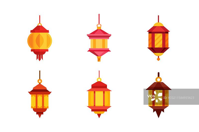 悬挂灯笼艺术套件图片素材