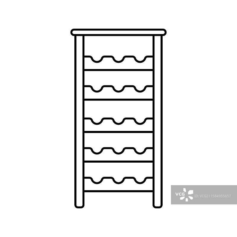 酒柜线条图标，可编辑的线条图片素材