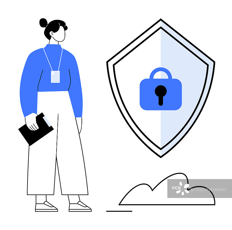 女性安保专业人员站在旁边图片素材