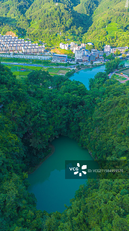 河池三门海航拍视角图片素材