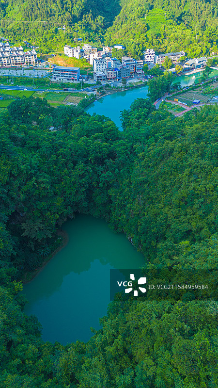 河池三门海航拍视角图片素材