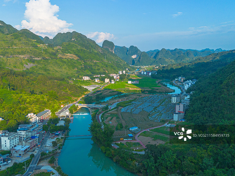 河池三门海航拍视角图片素材