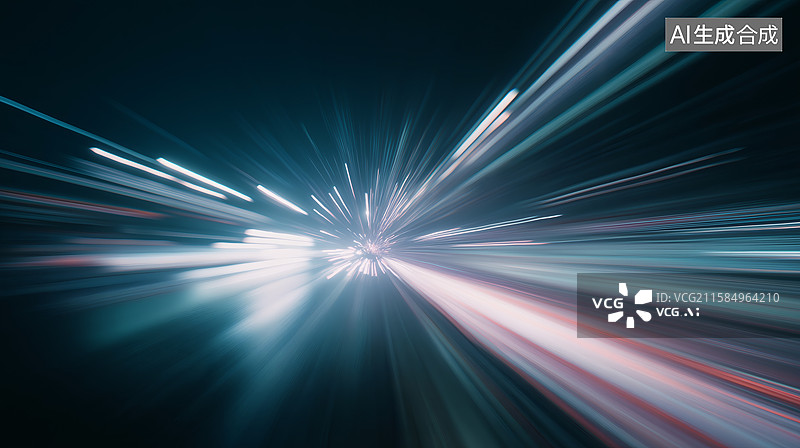 【AI数字艺术】高速通道光影，时空穿梭的视觉盛宴图片素材