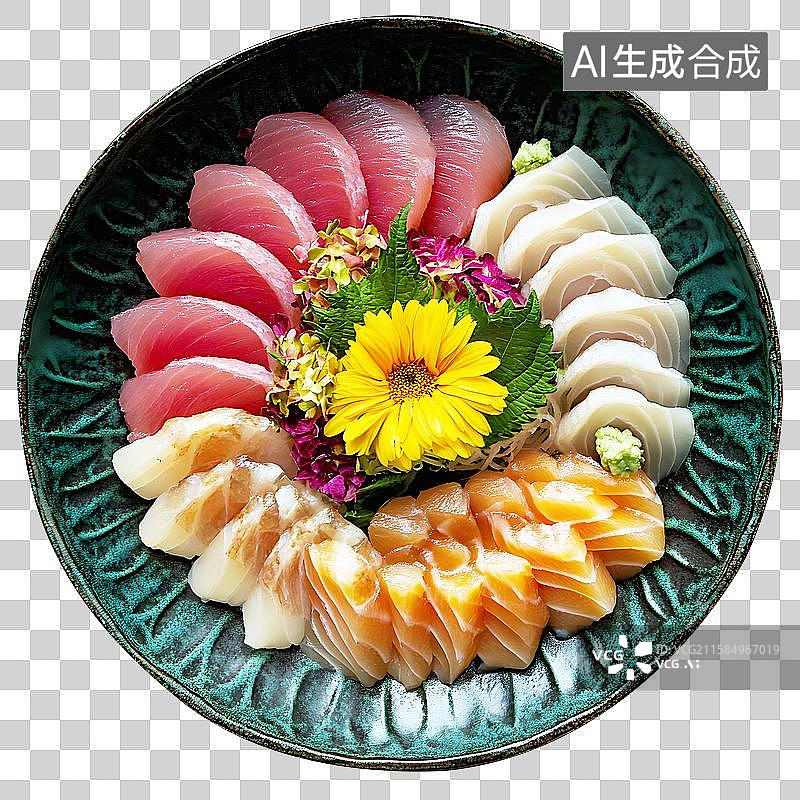 【AI数字艺术】生鱼片刺身拼盘图片素材