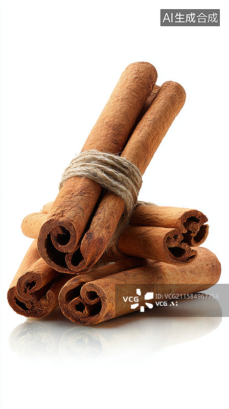 【AI数字艺术】捆绑的肉桂棒特写图片素材