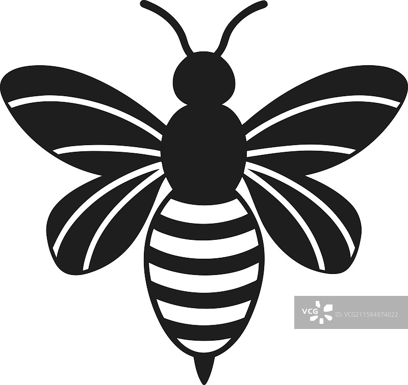 春天的蜜蜂 - 优雅的黑色剪影图片素材