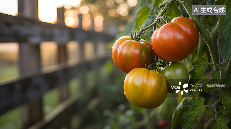 【AI数字艺术】新鲜的西红柿图片素材