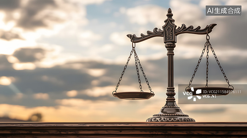 【AI数字艺术】天平与天空背景图片素材