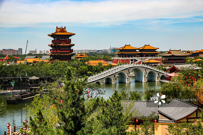 河南开封清明上河园拂云阁建筑风光图片素材