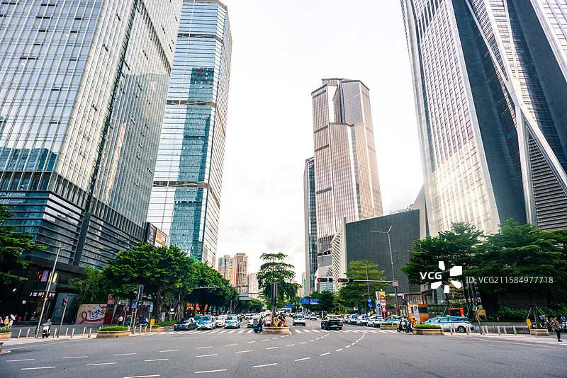 深圳福田区嘉里建设广场平安金融中心深圳节日大道益田路卓越时代福华路大中华国际交易广场金田路图片素材