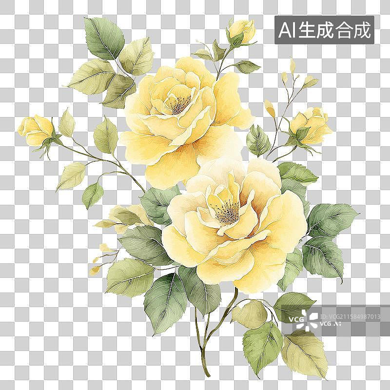 【AI数字艺术】水彩玫瑰插画图片素材