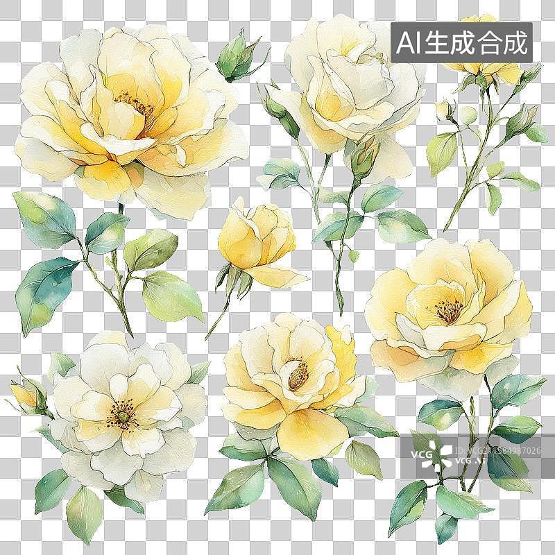 【AI数字艺术】水彩玫瑰插画图片素材
