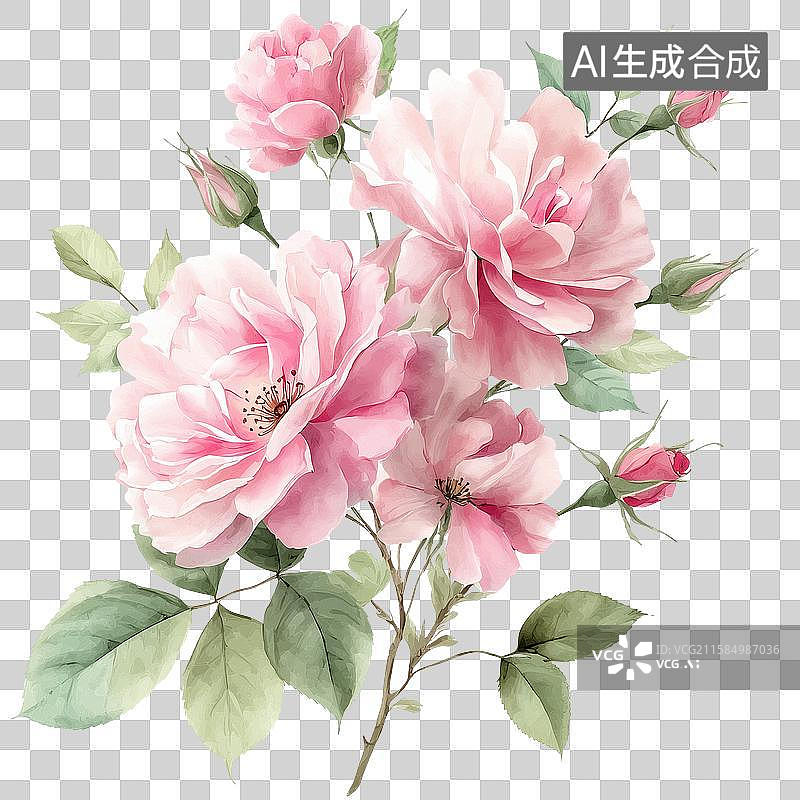 【AI数字艺术】水彩玫瑰插画图片素材