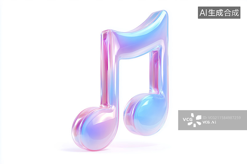 【AI数字艺术】彩色质感音乐符号图片素材