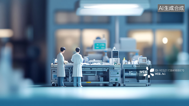 【AI数字艺术】医学实验室科研人员工作场景图片素材
