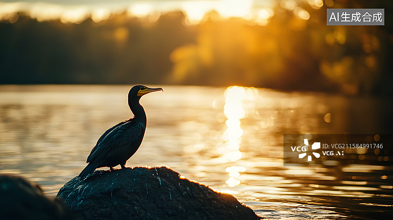 【AI数字艺术】江中鸬鹚的特写镜头图片素材