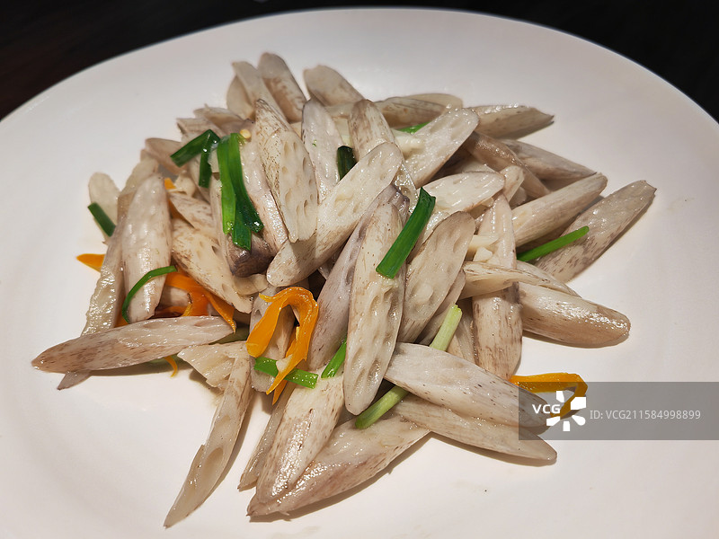 炒藕带图片素材