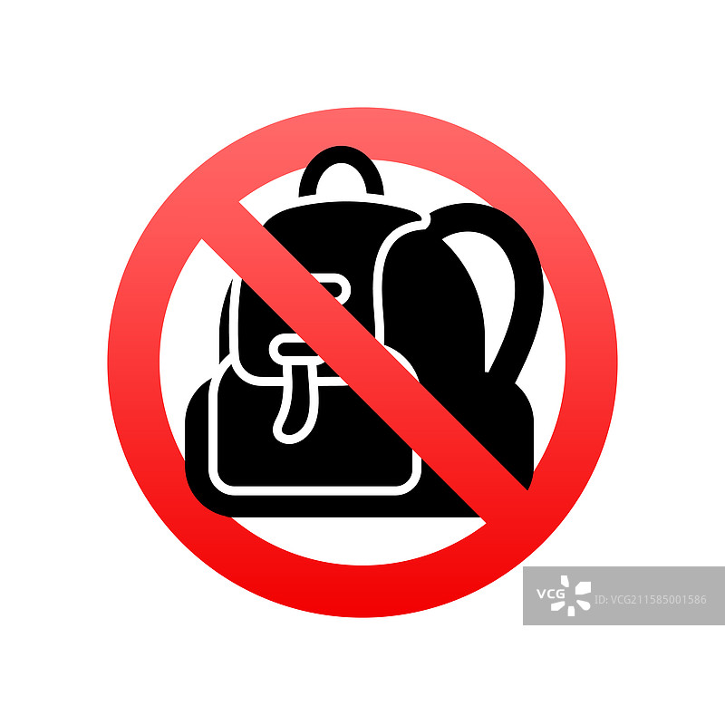 禁止背包标志，红色设计图片素材