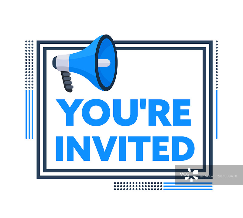 用扩音器宣布邀请函图片素材